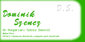 dominik szencz business card